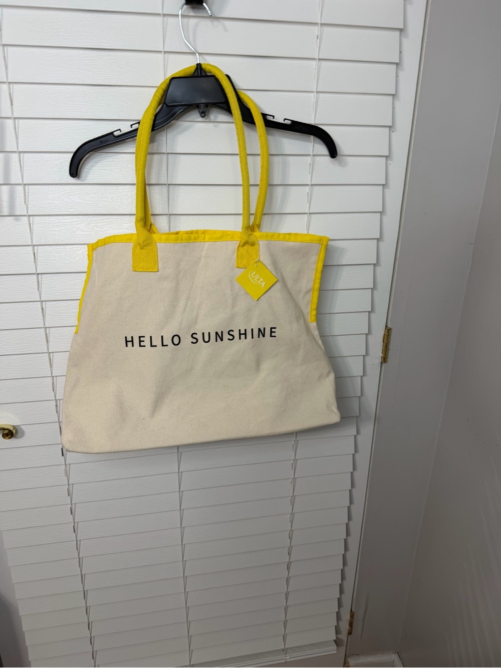 Ulta Beauty Canvas Tote with Yellow Trim
